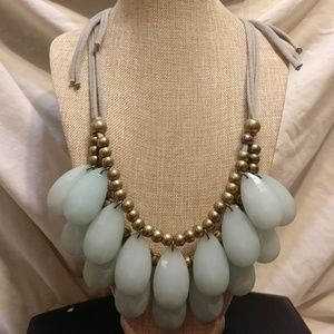 Anthropologie Chunky Lucite Cloth Tie Necklace